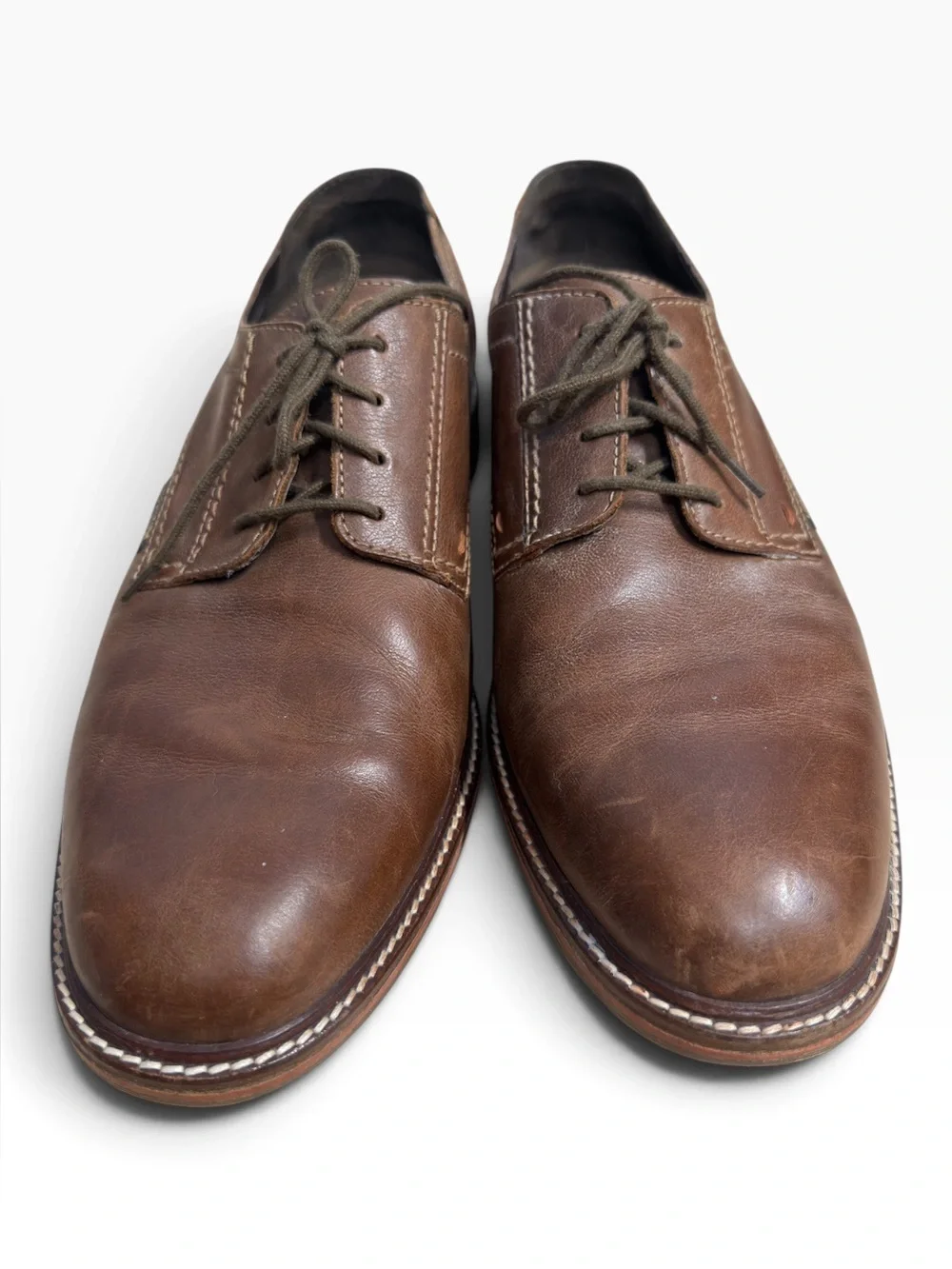 Mephisto Waino Brown Leather Derby Shoes US 12 UK 11.5 Comfort Oxford Lace Up